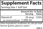 Carlson - Vitamina D3 1000 IU (25 mcg) - 60 Cápsulas Blandas