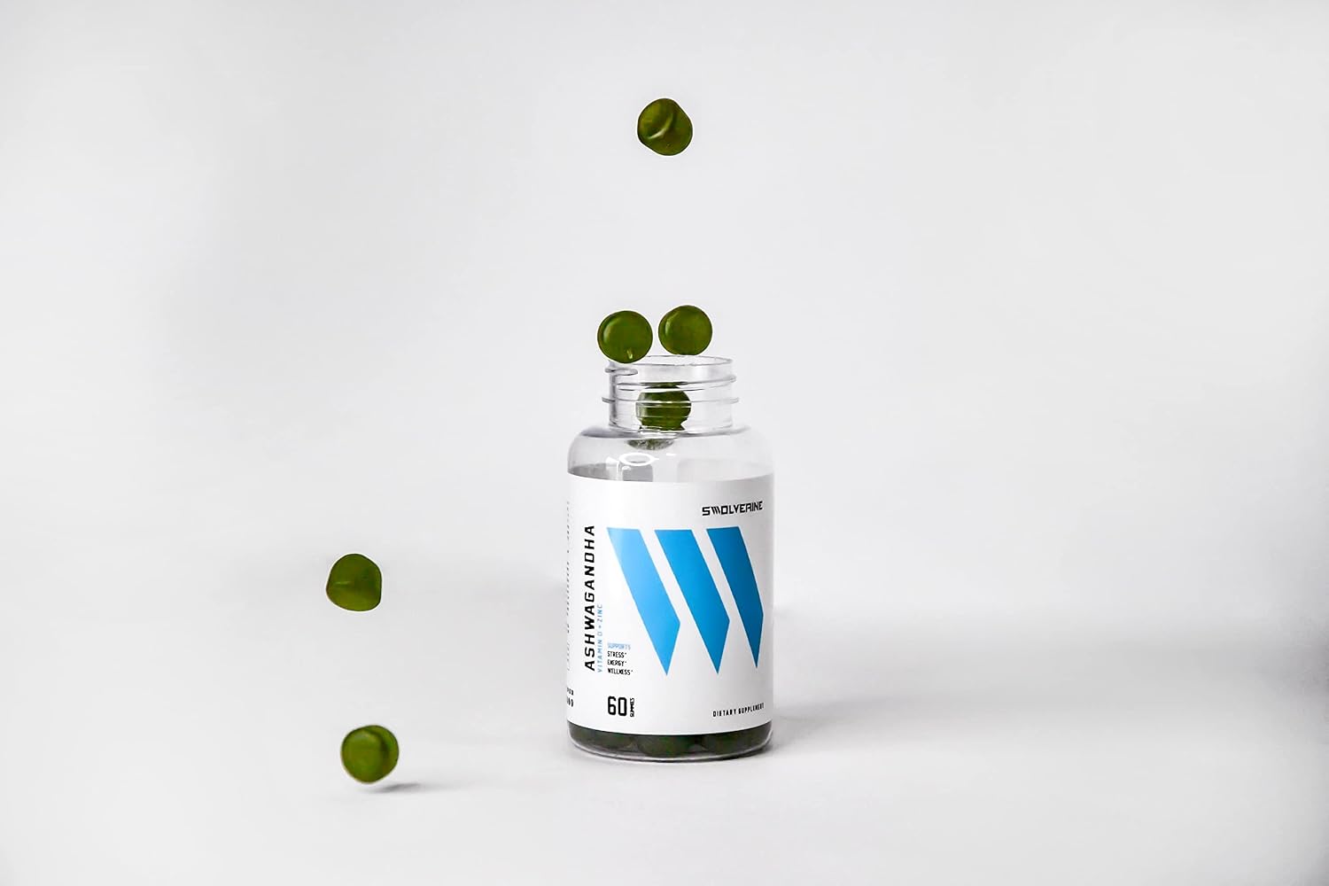 Swolverine Gominolas de Ashwagandha con Zinc y Vitamina D - 60 gominolas sabor cereza