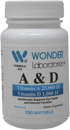 Wonder Laboratories Vitamina A 25.000 UI + Vitamina D3 1.000 UI