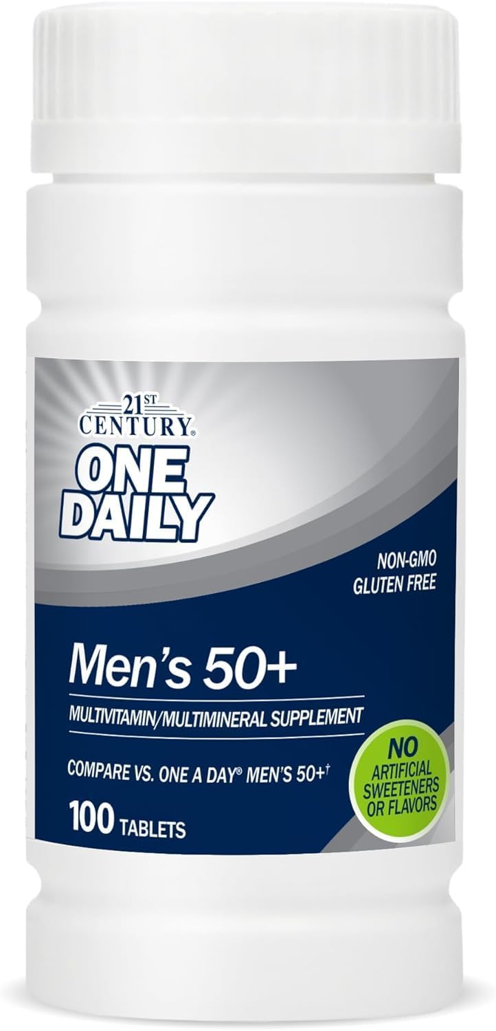21st Century Men's 50+ One Daily Multivitamin Multimineral Supplement Tablets - 100 ct, Pack of 3