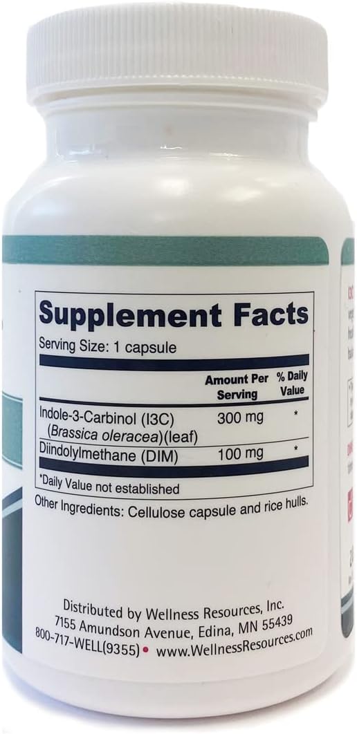 Wellness Resources I3C + DIM (60 Cápsulas) - Apoyo al Metabolismo de Estrógenos y Detoxificación
