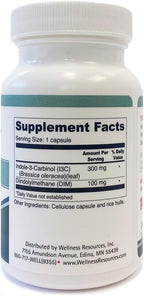 Wellness Resources I3C + DIM (60 Cápsulas) - Apoyo al Metabolismo de Estrógenos y Detoxificación