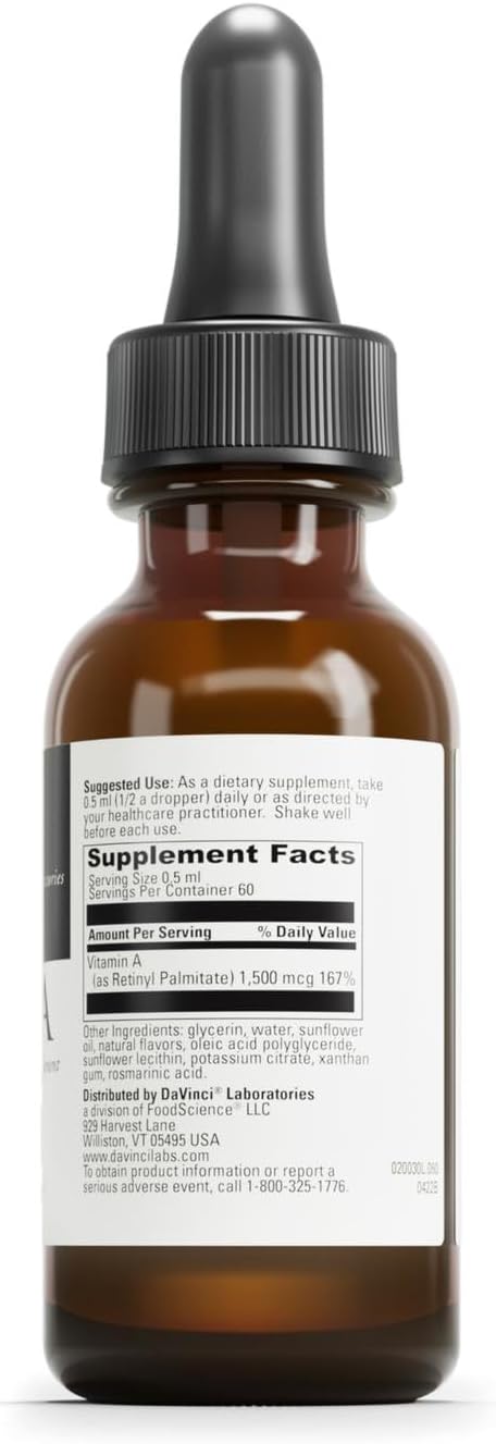DAVINCI Labs Liposomal A - Suplemento de Vitamina A Líquida - 30 ml