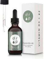Drop Vitamina D3 + K2 Gotas Líquidas, 1000 UI D3 Vegana de Liquen, 45 mcg K2 (MK-4 y MK-7), con Aceite de Coco MCT Orgánico, 59 Dosis, 60 ml