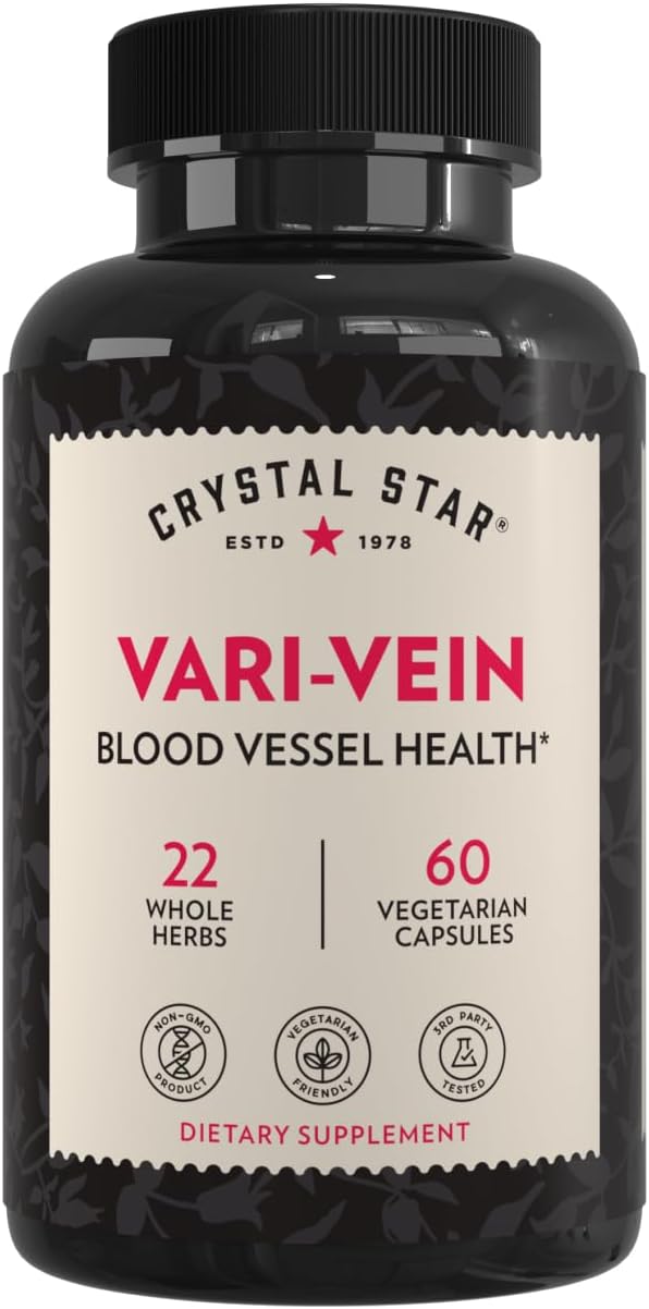 Crystal Star Vari-Vein (60 Cápsulas) - Herbal Supplement for Circulation and Vein Health
