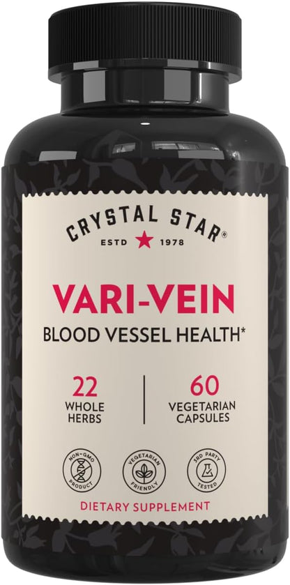 Crystal Star Vari-Vein (60 Cápsulas) - – Castaño de Indias (Aesculus hippocastanum): Tradicionalmente usado para – Image 1