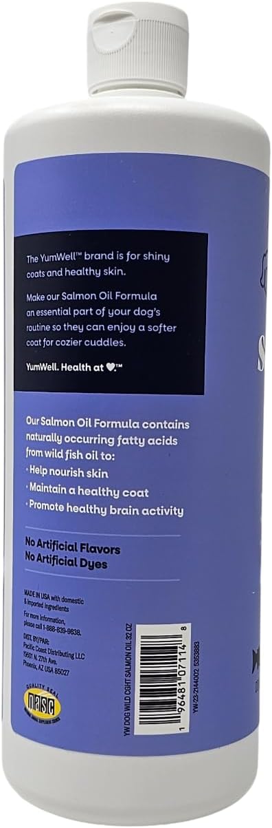 YUMWELL Aceite de Salmón para Perros, Piel y Pelaje, 946 ml