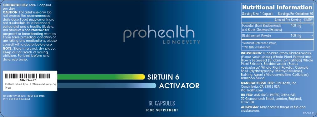 ProHealth Sirtuin 6 Activator - 60 Cápsulas