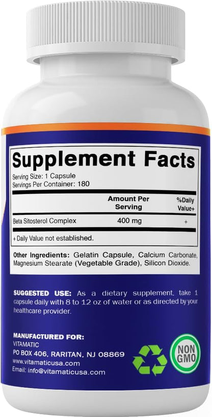 Vitamatic Beta Sitosterol Complex 400 mg 180 Cápsulas – Image 7