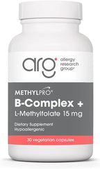 MethylPro B-Complex + L-Methylfolate 15 mg - Complejo B Metilado para Hombres y Mujeres, Apoyo Energético Celular con Folato, Niacina y Biotina - 30 Cápsulas Veganas