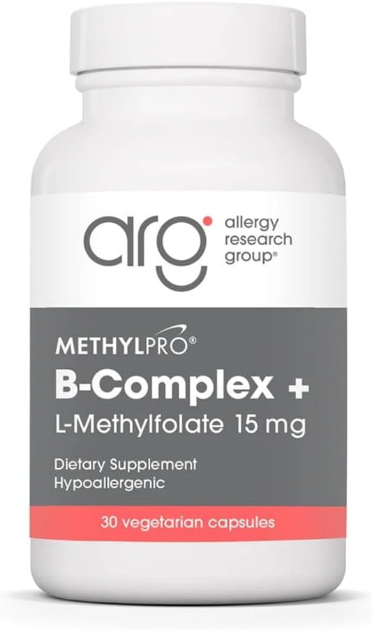 MethylPro B-Complex + L-Methylfolate 15 mg - B-Complex Metilado para Hombres y Mujeres, Apoyo Energético Celular con Folato, Niacina y Biotina - 30 Cápsulas Veganas