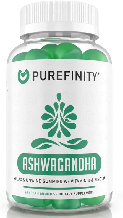 PUREFINITY Gominolas de Ashwagandha con – Ashwagandha: La ashwagandha (Withania somnifera) es una planta – Image 1
