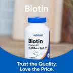 Nutricost Biotin (Vitamin B7) 10,000 mcg, 240 Capsules - Vegan, Gluten-Free Supplement