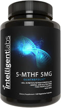 5-MTHF Metilfolato 5 mg – Quatrefolic® para soporte MTHFR, 60 cápsulas (5000 mcg)