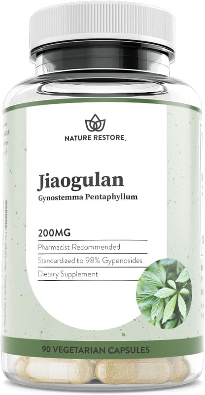 Extracto de Jiaogulan 98% Gipenósidos, 90 Cápsulas Veganas – Image 1