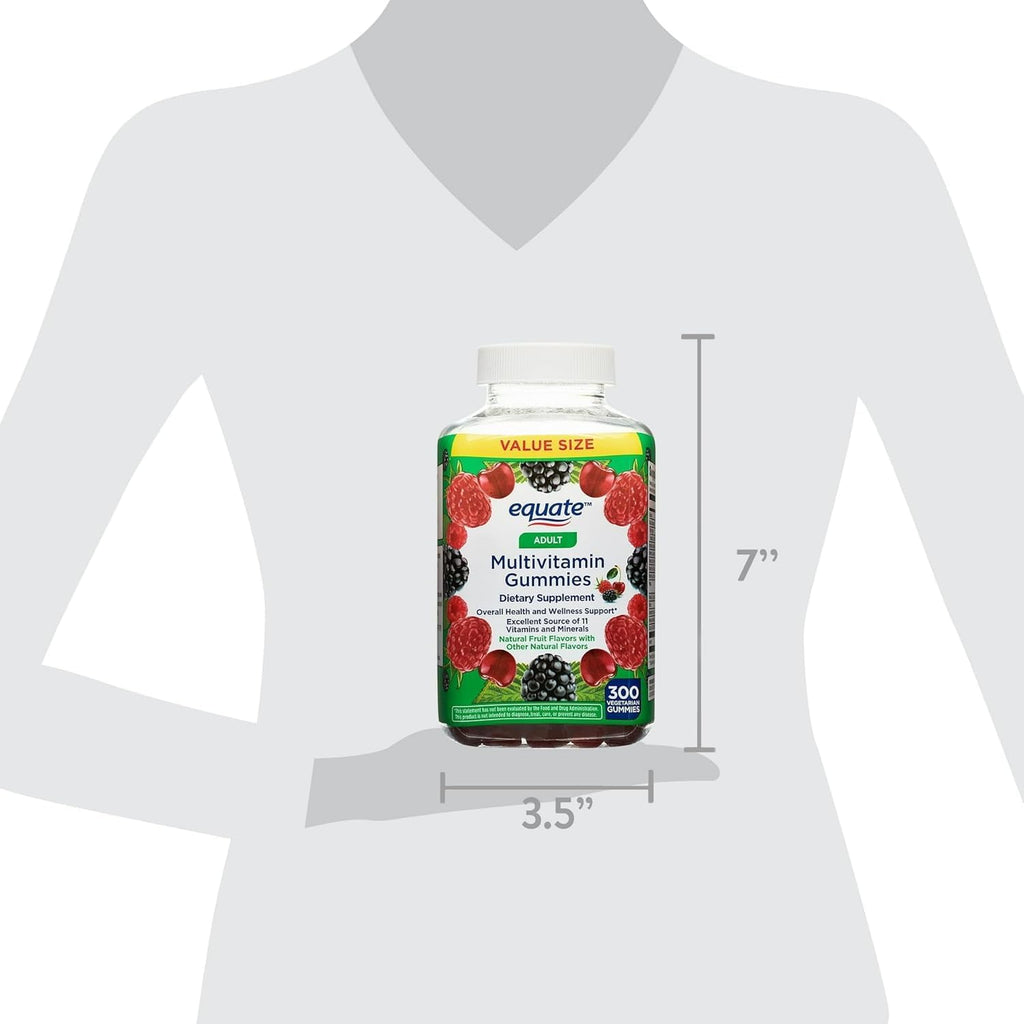 Equate Gominolas Multivitamínicas para la Salud General, Sabor Fruta Natural, 300 uds