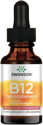 Swanson Vitamina B-12 Sublingual Líquido - 1000 mcg, 59 ml