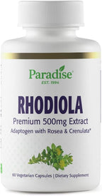 Paradise Herbs Rhodiola Extract 500mg, 60 Cápsulas Vegetales