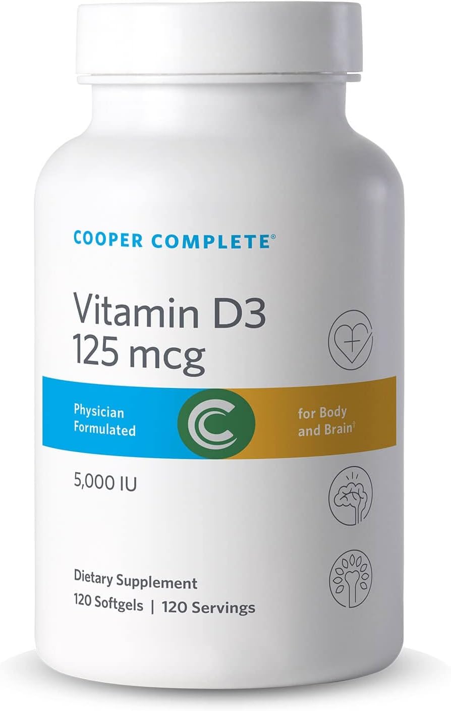 Cooper Complete Vitamina D3 5000 UI, Colecalciferol, 120 Cápsulas Blandas