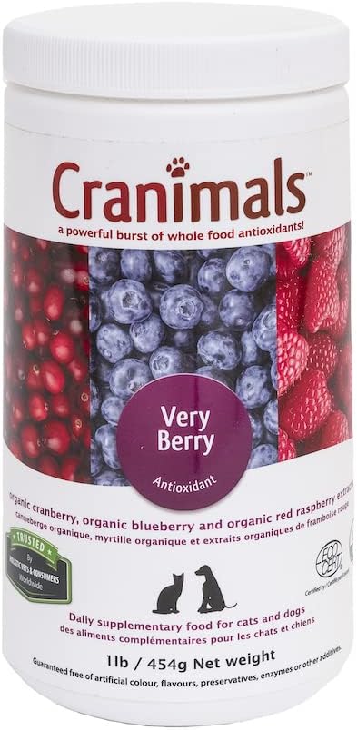 Cranimals VeryBerry Polvo Antioxidante de Bayas Superfood para Perros y Gatos, 454 g