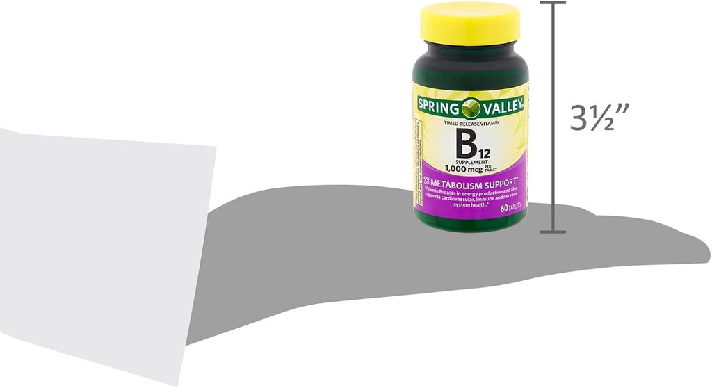 Spring Valley Vitamina B12 1000 mcg Liberación Prolongada - 60 Comprimidos