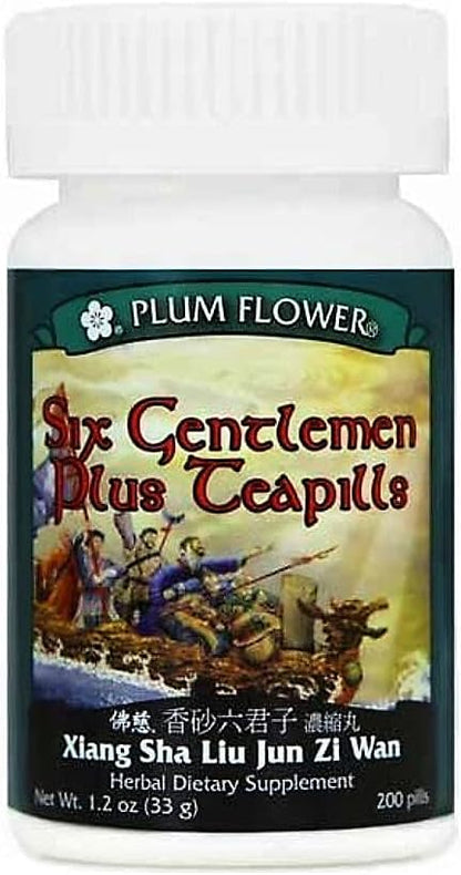 Six Gentlemen Plus Teapills (Xiang Sha Liu Jun Zi Wan), 200 pastillas - Plum Flower – Image 1