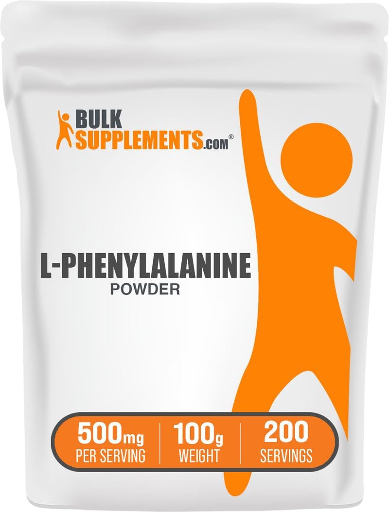 L-Fenilalanina en Polvo - Suplemento de Aminoácidos, 500 mg por Porción, 1 kg (2.2 lbs)