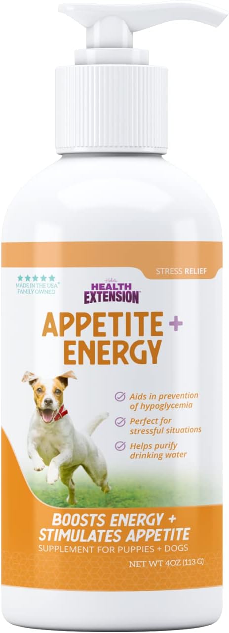 Health Extension Stress Supplement for Dogs, 8oz - Appetite & Energy Booster, Helps Prevent Hypoglycemia, Vitamin B Enriched