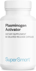 Supersmart Activador del Plasminógeno (Fórmula Avanzada) - con Pterostilbeno, Nattokinasa, Serrapeptasa, OPC - Suplemento Antioxidante de Alta Potencia | No-GMO y Sin Gluten - 60 Cápsulas de Liberación Retardada
