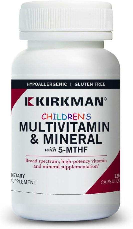 Kirkman - Multivitamínico y Mineral Infantil - 120 Cápsulas - con 5-MTHF - Hipoalergénico