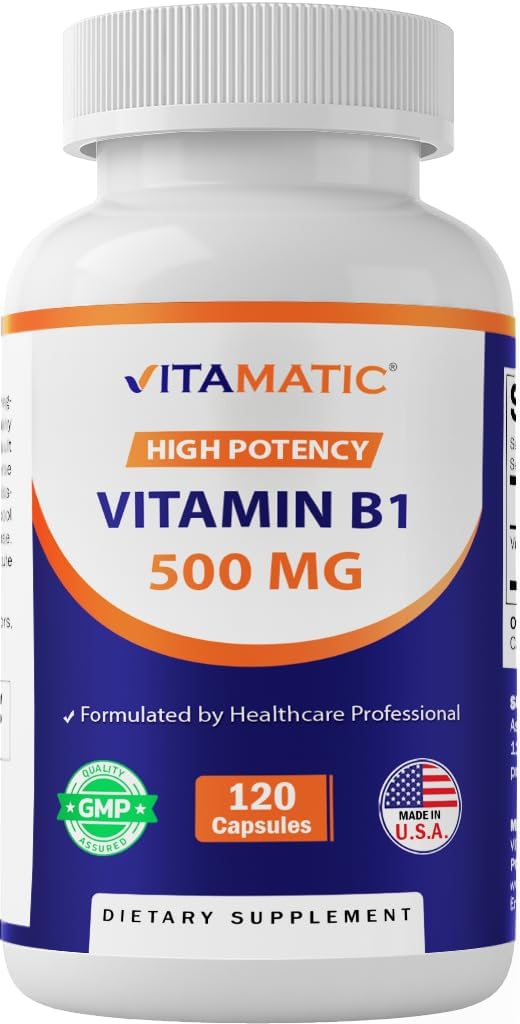 Vitamina B1 500 mg (Tiamina Mononitrato) 120 Cápsulas - Vitamatic