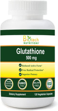 Biotech Nutritions Glutathione 500 mg - 120 Cápsulas Vegetales