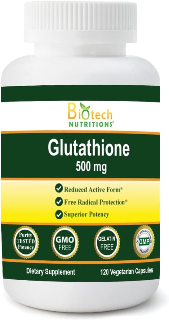 Biotech Nutritions Glutathione 500 mg - 120 Cápsulas Vegetales