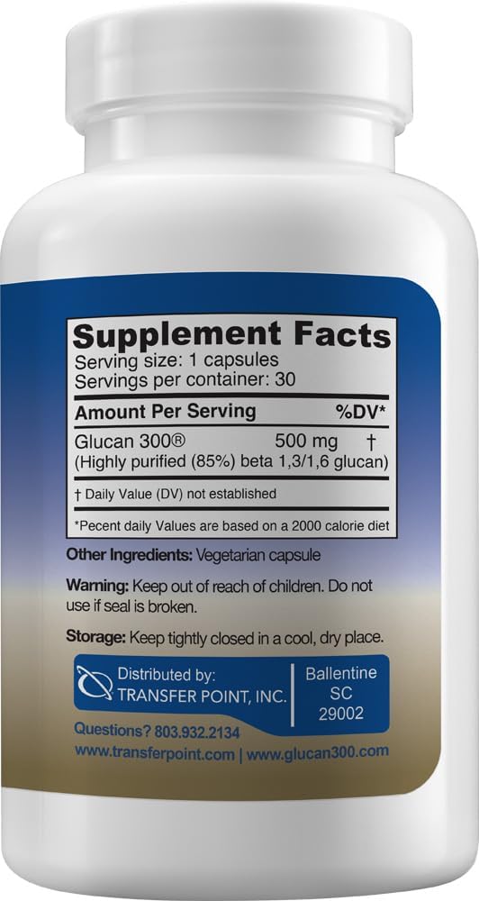 Transfer Point Beta 1,3D Glucano 500 mg, 30 Cápsulas