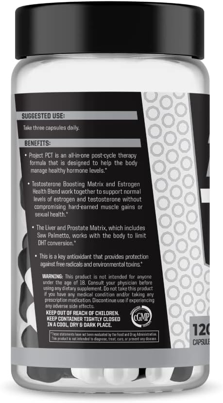 Anabolic Warfare Project PCT – 120 Cápsulas – Apoyo Hormonal, Recuperación Post-Entreno y Protección Hepática con Botánicos