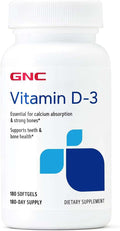 GNC Vitamina D3 50mcg - 180 Cápsulas Blandas