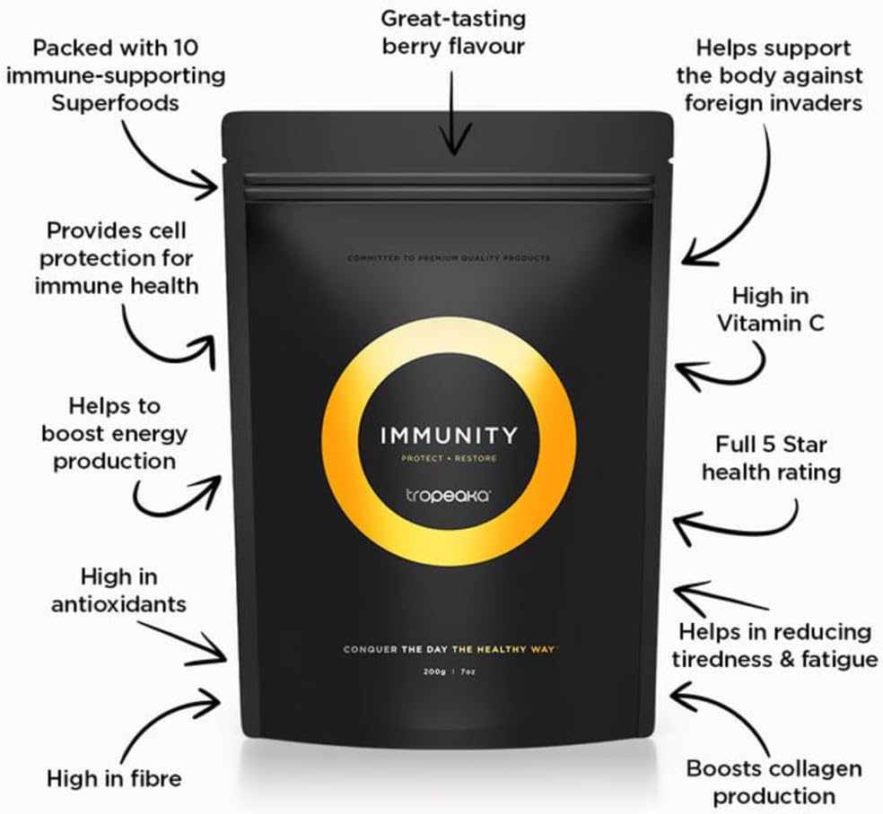 Tropeaka Immunity Powder – Suplemento inmunológico en polvo con vitamina C y colágeno marino