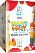 Actif Height Boost Mega Support para Niños de 3 a 8 Años, Fórmula de Crecimiento con 10+ Factores, 60 Gominolas, Sabor Fresa