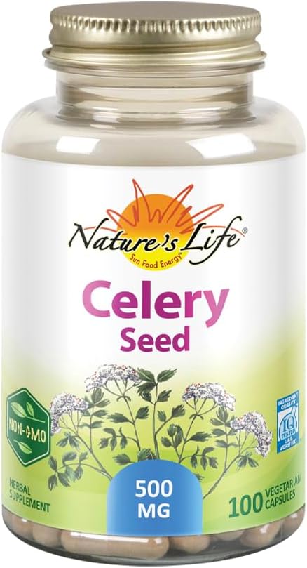 Nature's Life Semilla de Apio 500 mg - Apoyo a la Circulación y Salud Cerebral - 100 Cápsulas