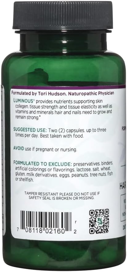 Vitanica Luminous - Hair, Skin & Nails Supplement - 60 Vegan Capsules