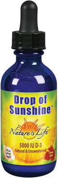 Nature's Life Gota de Sol Vitamina D3 Gotas 5000 UI en Aceite de Oliva Virgen Extra Orgánico y Aceite de Coco