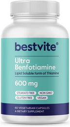 BESTVITE Benfotiamina Ultra 600mg - 60 Cápsulas Veganas