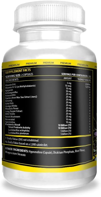 ACTIF Senolytic Support con 15+ Factores Avanzados - No Transgénico, Absorción Rápida, 60 Cápsulas