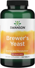 Swanson Levadura de Cerveza - Fórmula de Complejo B (500mg, 500 Comprimidos)