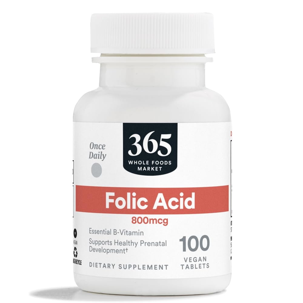 Ácido Fólico 800 mcg, 100 comprimidos - 365 by Whole Foods Market