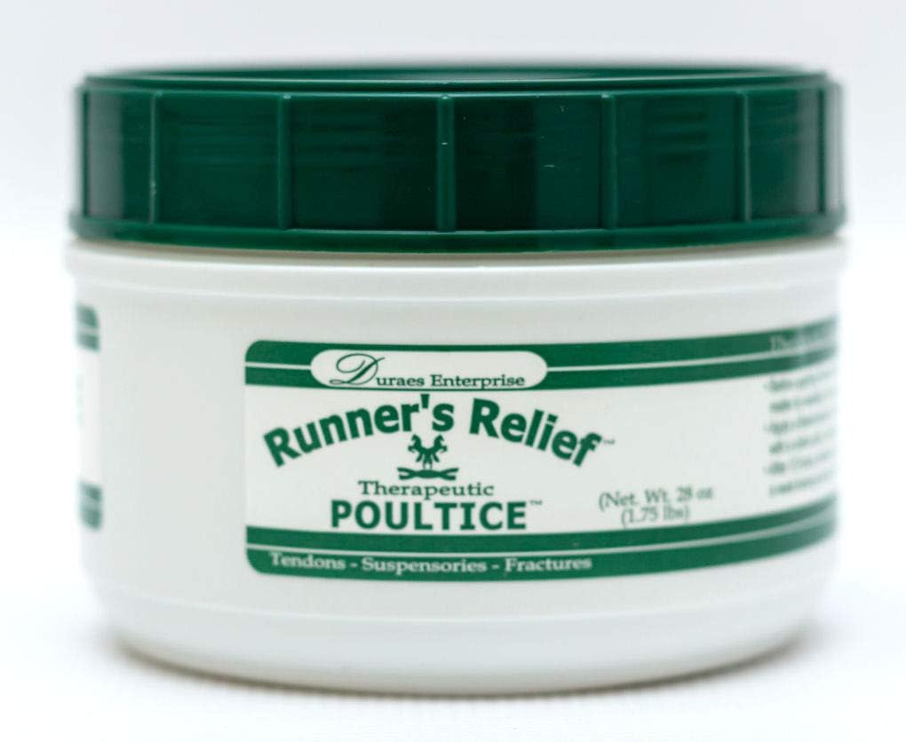 RUNNER'S RELIEF Therapeutic Poultice Tightener | Treatment for Bowed Tendon Injury | Natural Soothing Clay Medication for All Horse Breeds | Use on Tendons, Ankles, Hooves, Ligaments | 1.75 oz