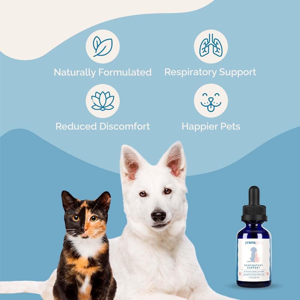 PranaPets Complemento Respiratorio para Perros y Gatos - Apoyo Natural a la Función Respiratoria