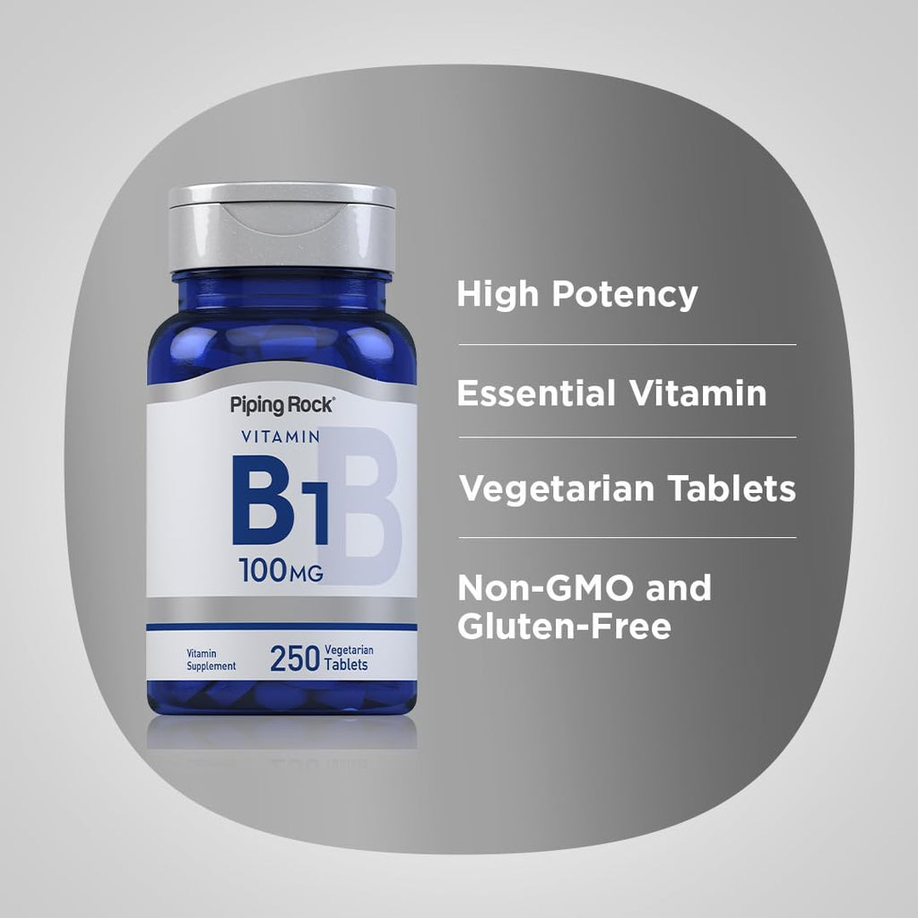 Piping Rock Vitamina B1 100mg | Tiamina | 250 Comprimidos