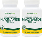 NaturesPlus Niacinamida 1000 mg, Liberación Sostenida - 90 Comprimidos