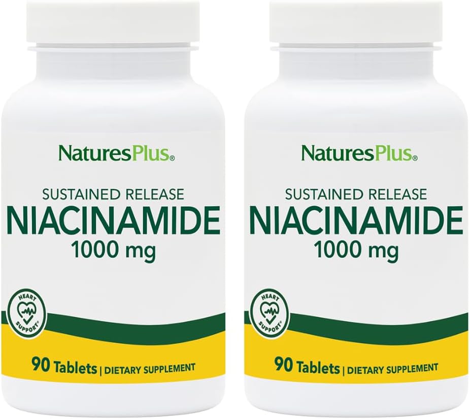 NaturesPlus Niacinamida 1000 mg, Liberación Sostenida - 90 Comprimidos